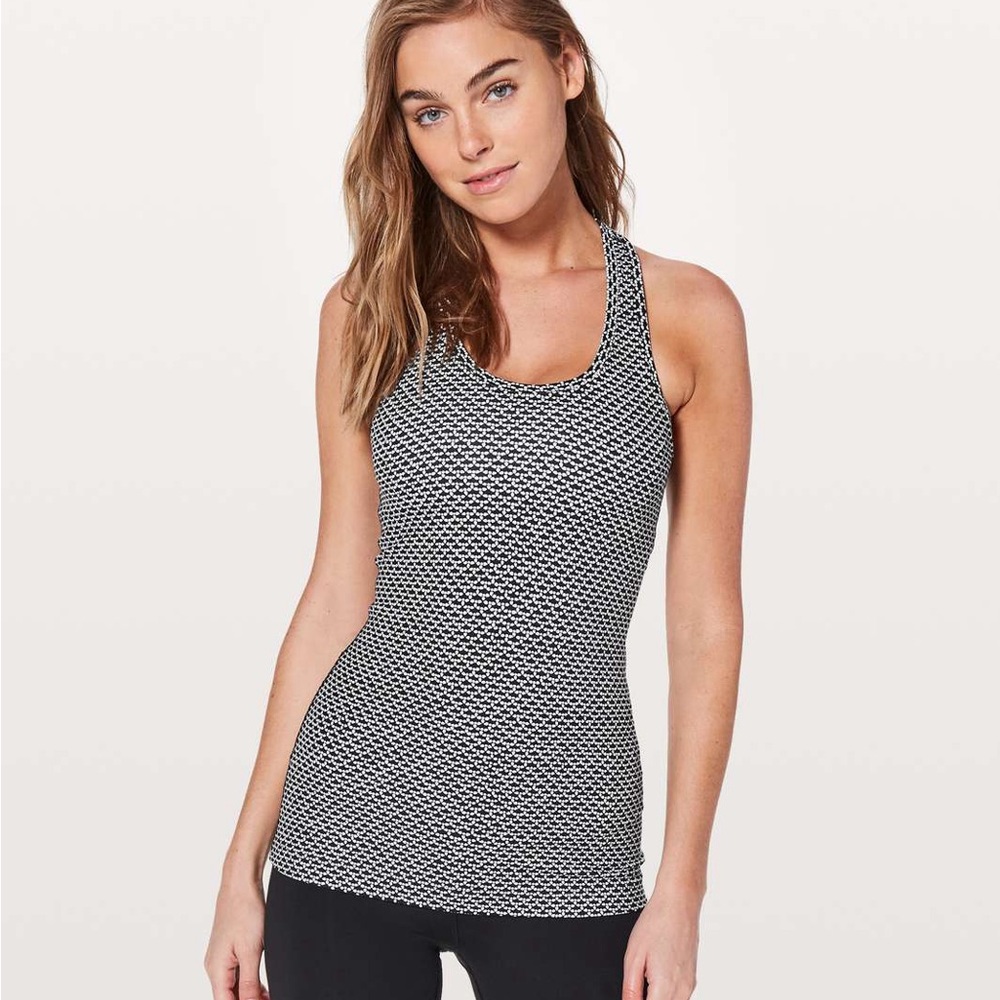 Lululemon Cool Racerback *Nulu Monochromic Black and White Tank | Size 4
